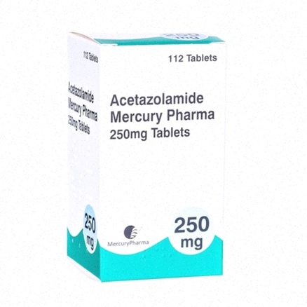 Boîte d'Acetazolamide générique et comprimés