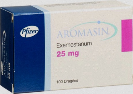 Aromasin - boîte de comprimés et montre symbolisant la rapidité