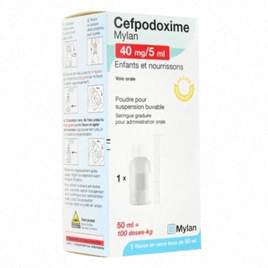 Cefpodoxime : comprimés et boîte générique